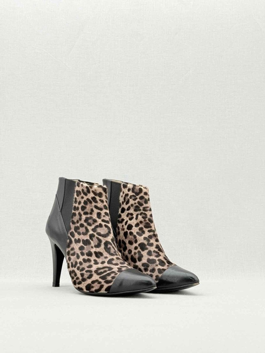 Pre - loved MALENE BIGER Black & Brown Size EU 38 Ankle Boots at Reems Closet