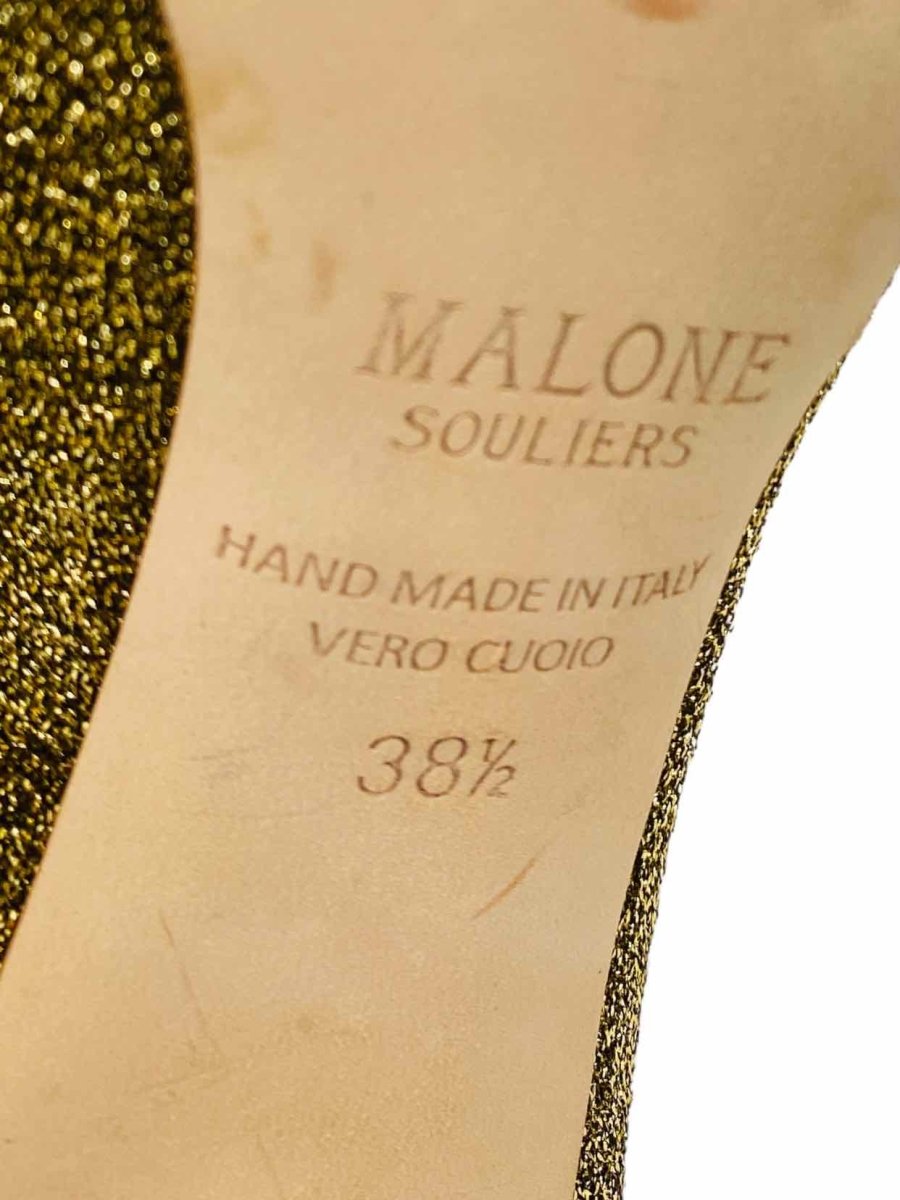 Pre - loved MALONE SOULIERS Gold Strappy Heeled Sandals from Reems Closet