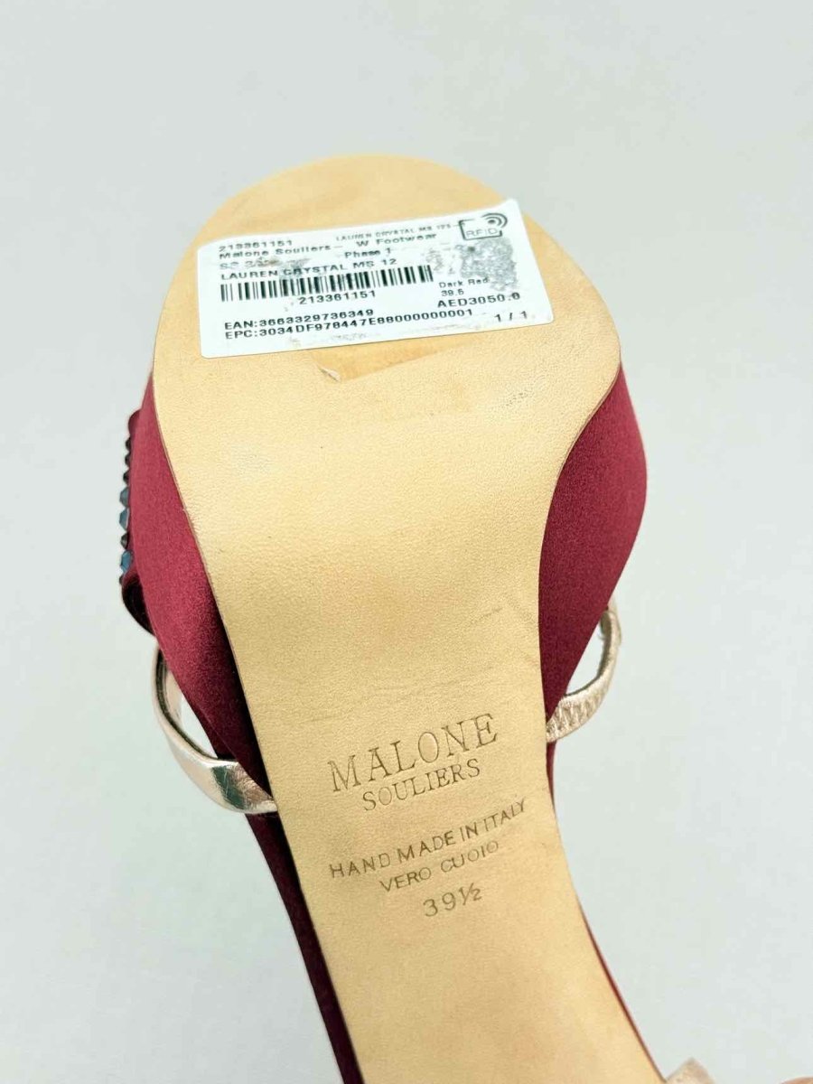 Pre - loved MALONE SOULIERS Lauren Red Size EU 39.5 Heeled Sandals at Reems Closet