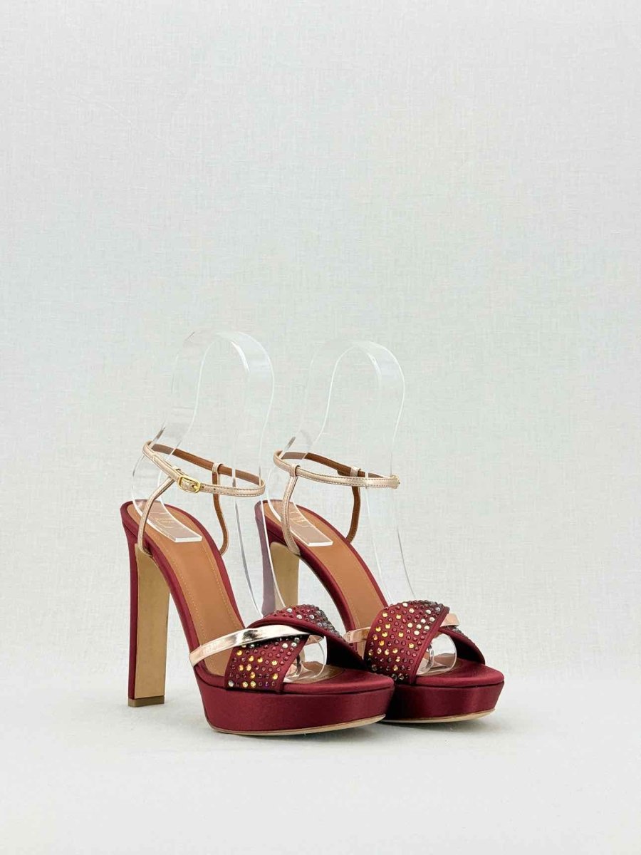 Pre - loved MALONE SOULIERS Lauren Red Size EU 39.5 Heeled Sandals at Reems Closet