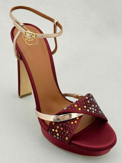 Pre - loved MALONE SOULIERS Lauren Red Size EU 39.5 Heeled Sandals at Reems Closet