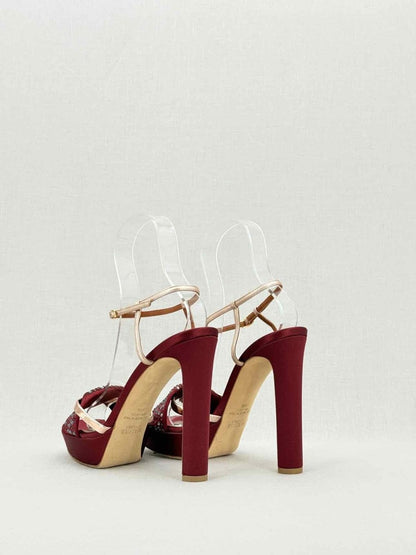 Pre - loved MALONE SOULIERS Lauren Red Size EU 39.5 Heeled Sandals at Reems Closet