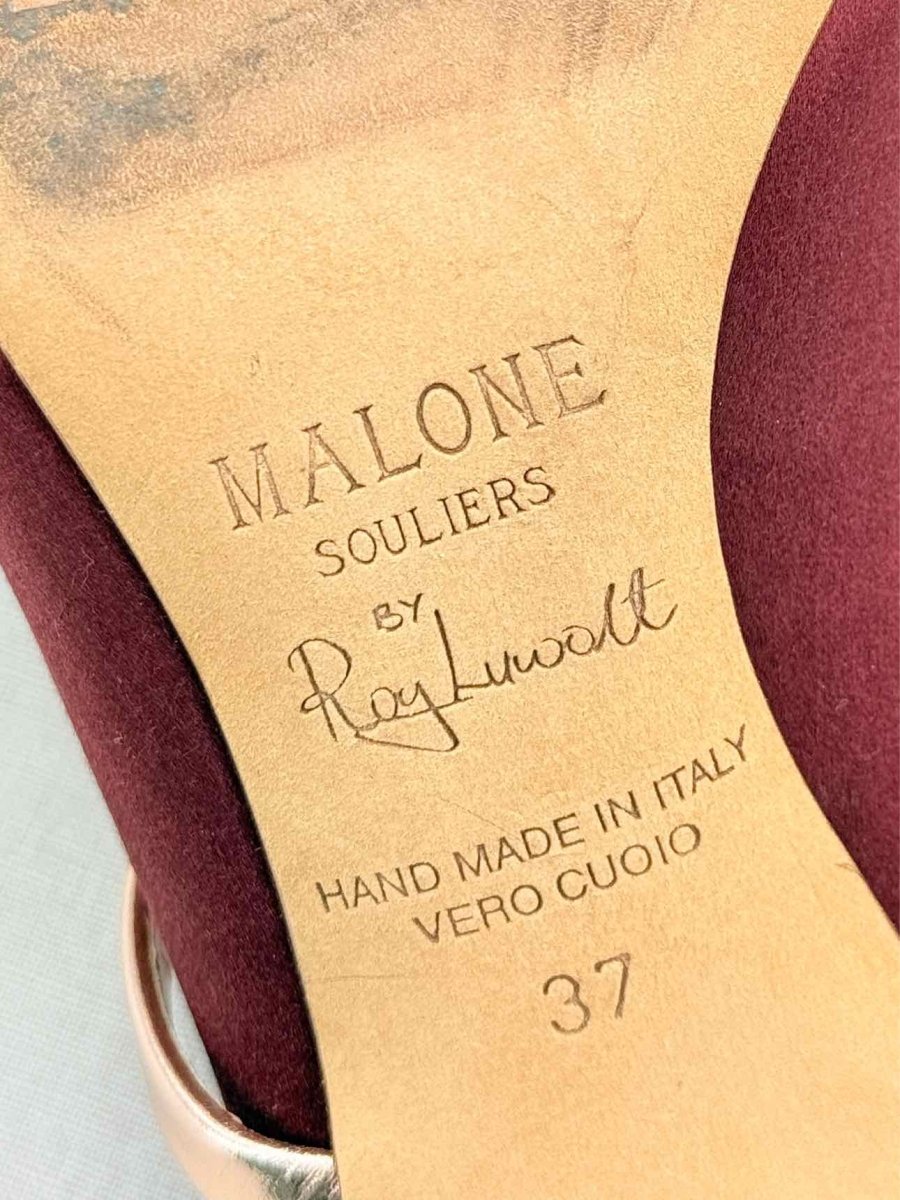 Pre - loved MALONE SOULIERS Maureen Burgundy Size EU 37 Mules at Reems Closet
