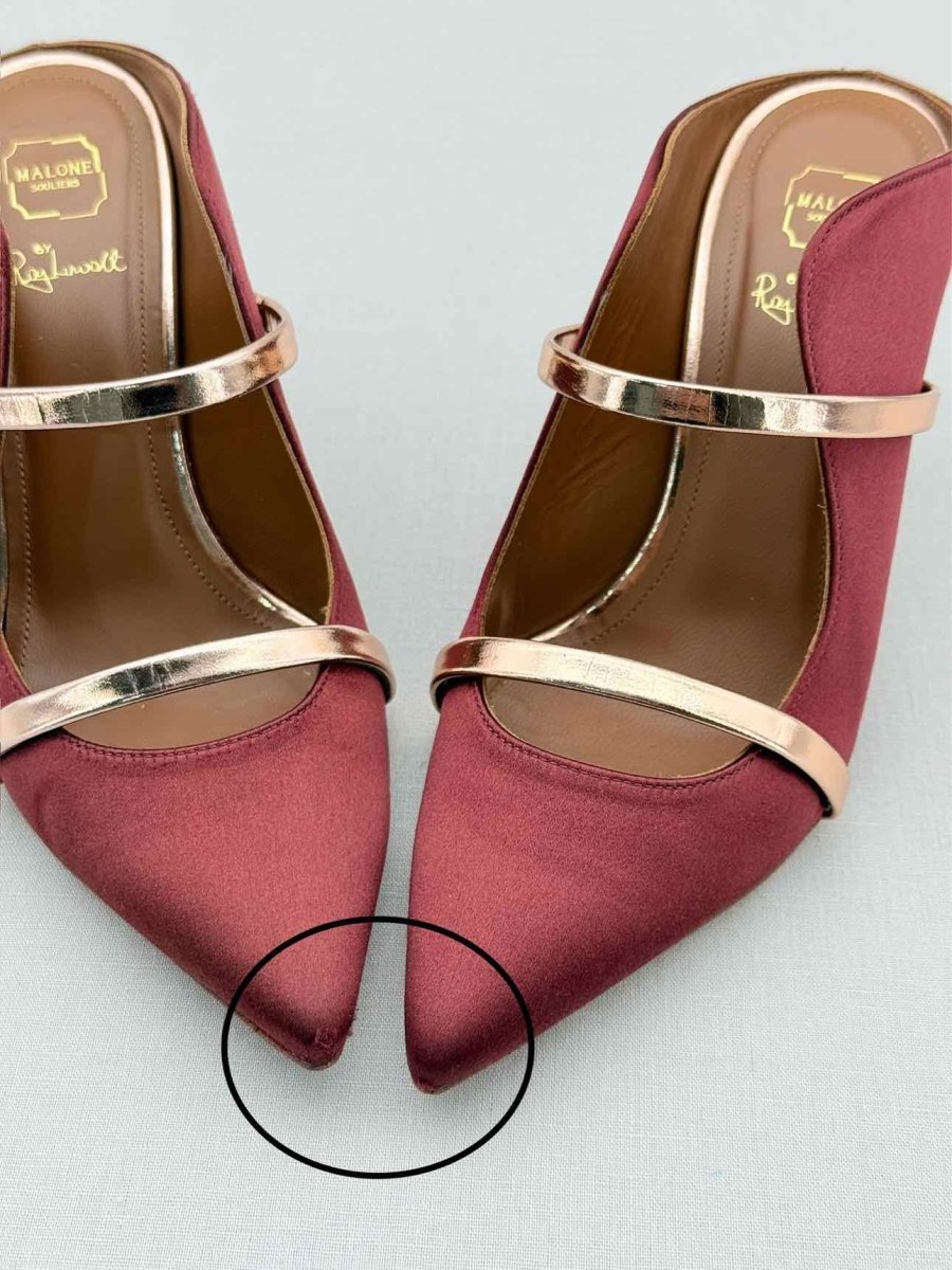 Pre - loved MALONE SOULIERS Maureen Burgundy Size EU 37 Mules at Reems Closet