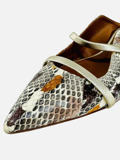 Pre - loved MALONE SOULIERS Maureen White Multicolor Flats at Reems Closet