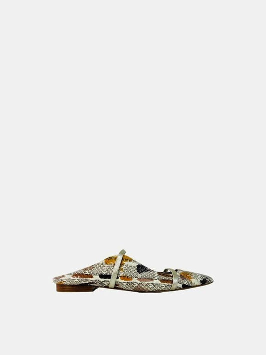 Pre - loved MALONE SOULIERS Maureen White Multicolor Flats at Reems Closet