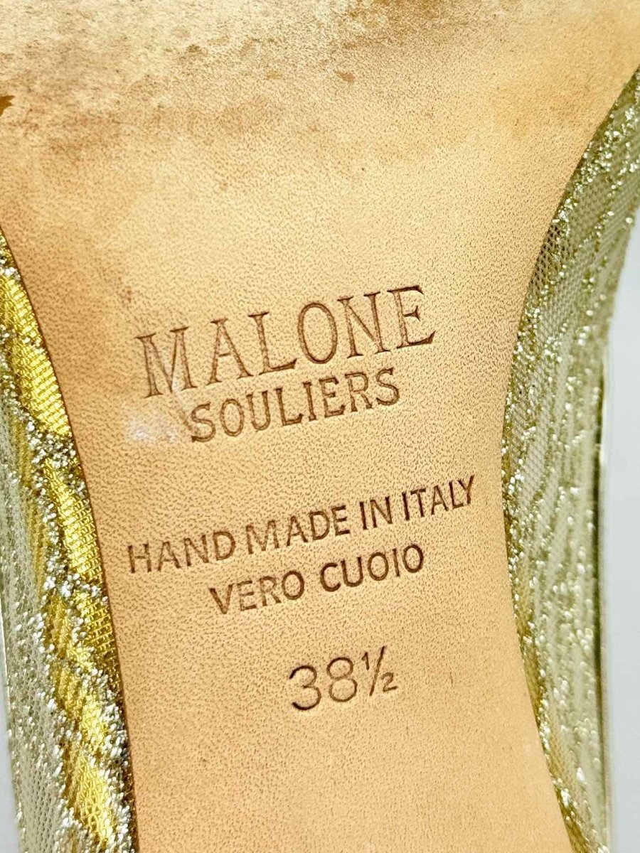 Pre - loved MALONE SOULIERS Metallic Gold Size EU 38.5 Pumps at Reems Closet