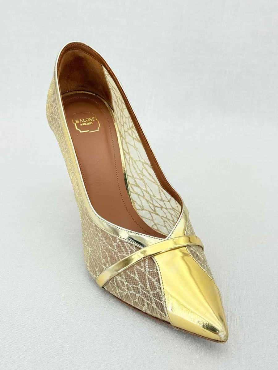 Pre - loved MALONE SOULIERS Metallic Gold Size EU 38.5 Pumps at Reems Closet