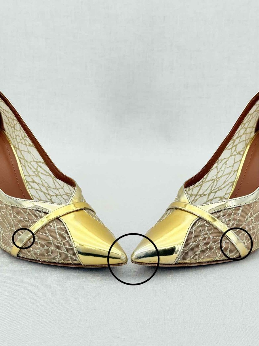 Pre - loved MALONE SOULIERS Metallic Gold Size EU 38.5 Pumps at Reems Closet