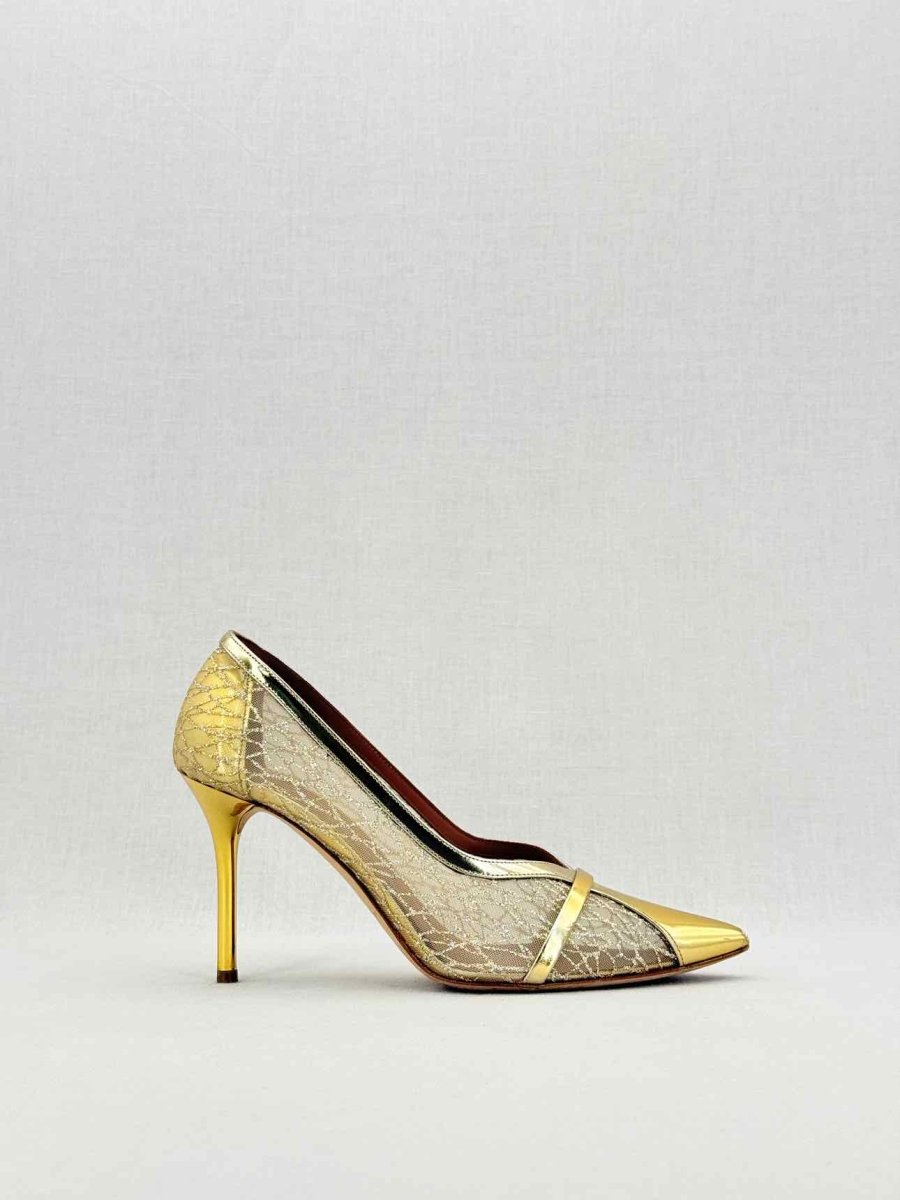 Pre - loved MALONE SOULIERS Metallic Gold Size EU 38.5 Pumps at Reems Closet