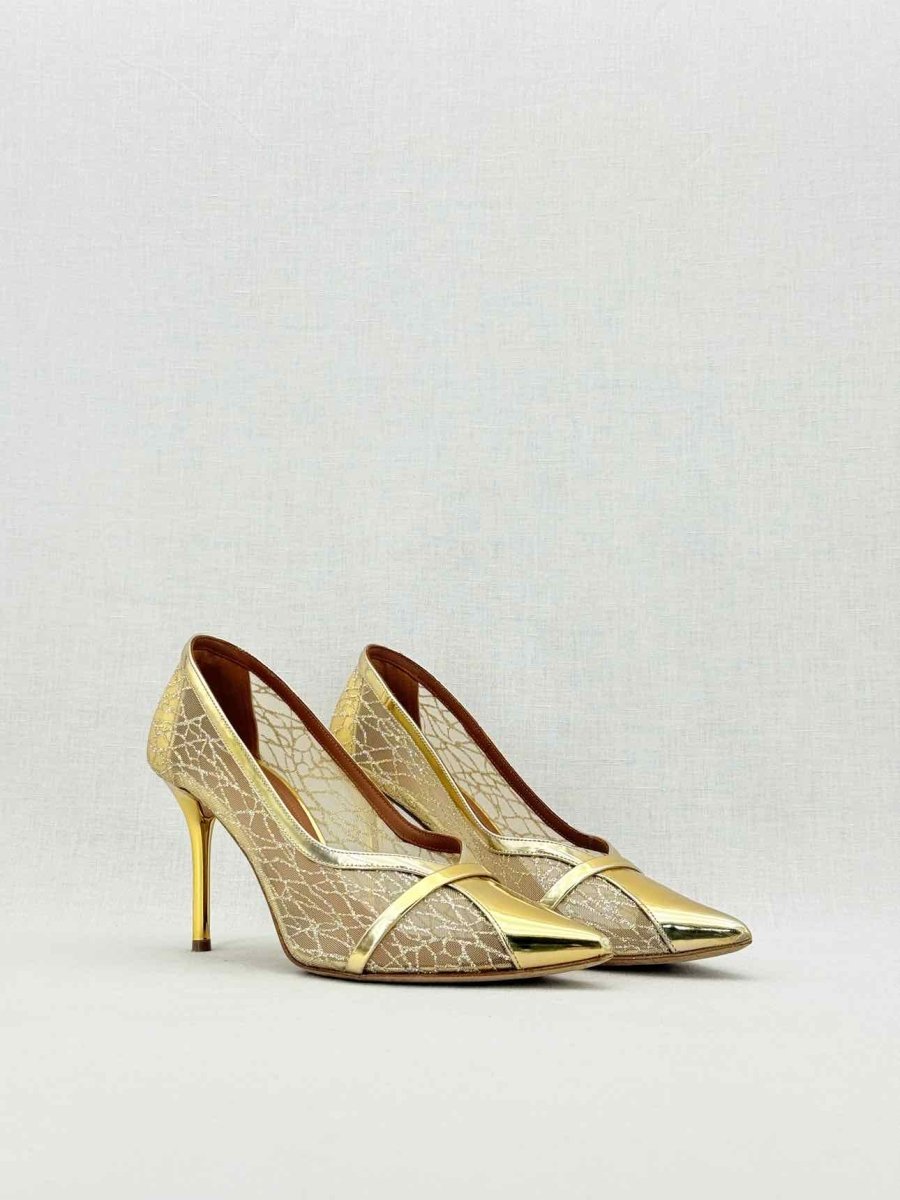 Pre - loved MALONE SOULIERS Metallic Gold Size EU 38.5 Pumps at Reems Closet
