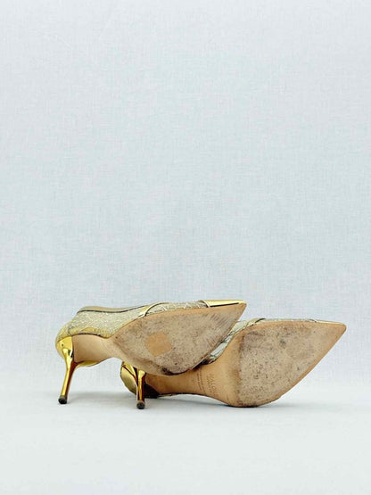 Pre - loved MALONE SOULIERS Metallic Gold Size EU 38.5 Pumps at Reems Closet