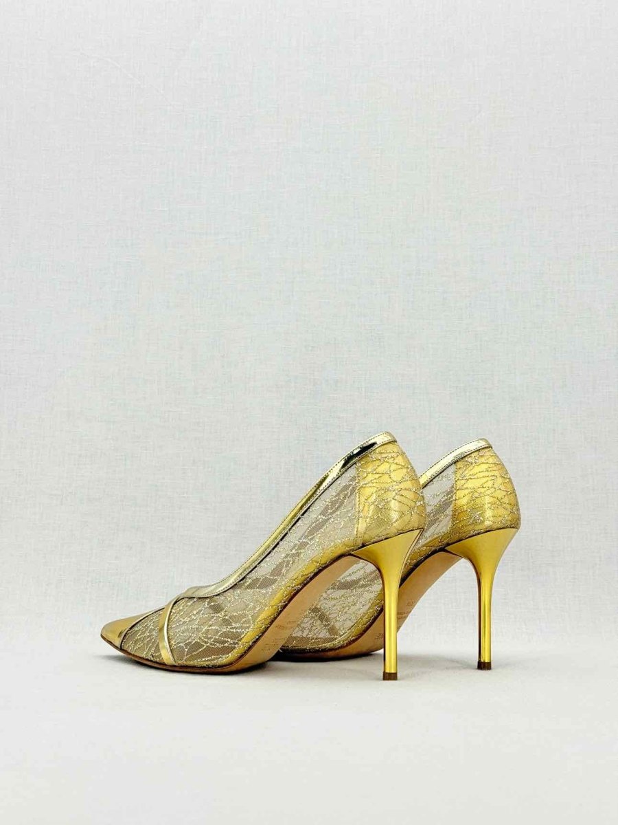Pre - loved MALONE SOULIERS Metallic Gold Size EU 38.5 Pumps at Reems Closet