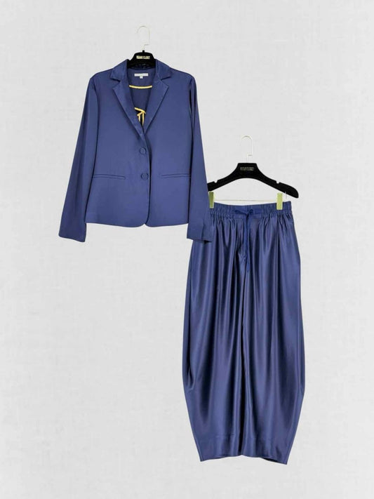 Pre - loved MANAS Blue Size US 10 Jacket & Pants Outfit at Reems Closet