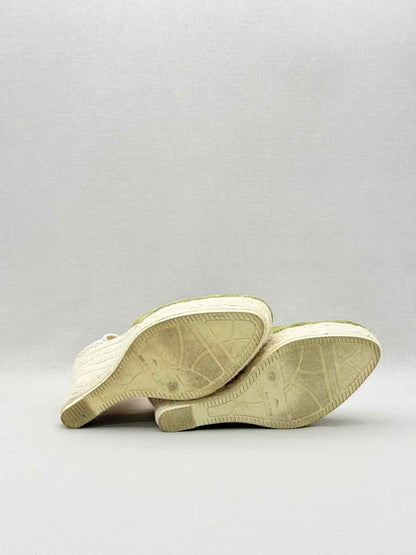 Pre-loved MANEBI Espadrille Green Size EU 39 Wedges at Reems Closet