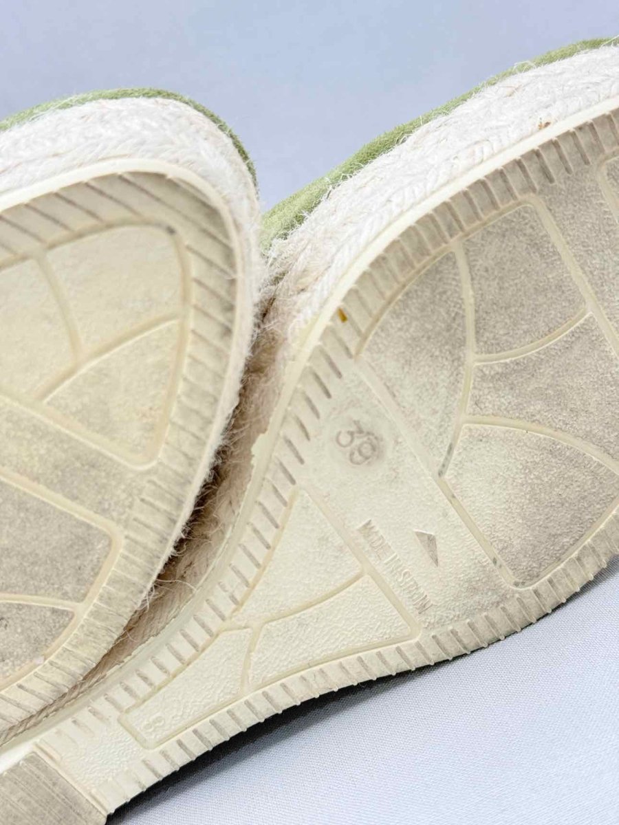 Pre-loved MANEBI Espadrille Green Size EU 39 Wedges at Reems Closet
