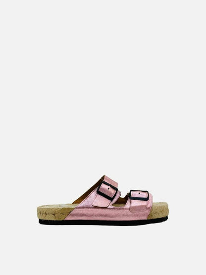 Pre - loved MANEBI Espadrille Metallic Pink Size EU 39 Sandals at Reems Closet