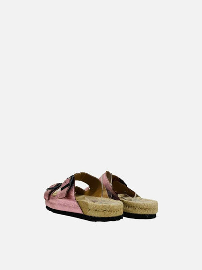 Pre - loved MANEBI Espadrille Metallic Pink Size EU 39 Sandals at Reems Closet