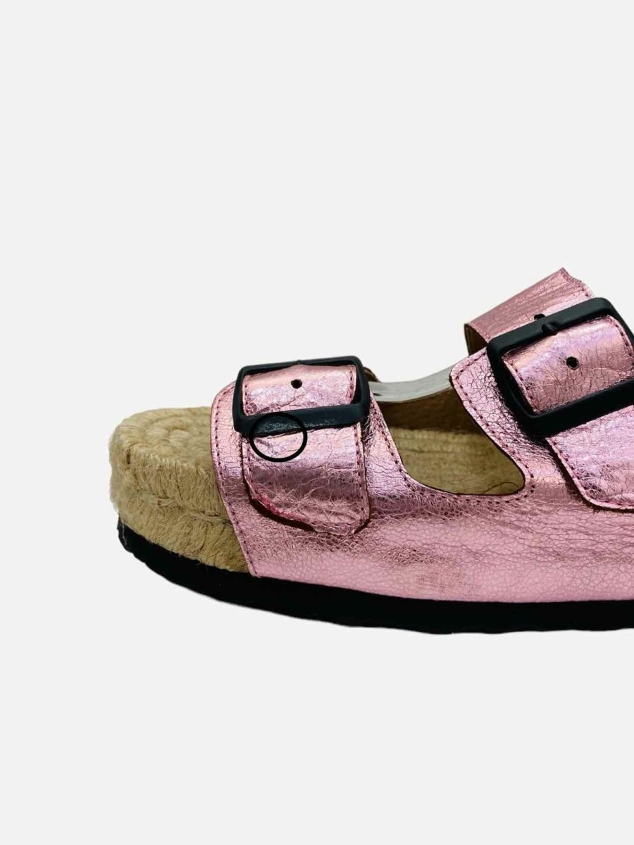 Pre - loved MANEBI Espadrille Metallic Pink Size EU 39 Sandals at Reems Closet