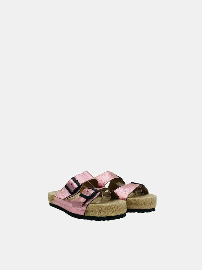 Pre - loved MANEBI Espadrille Metallic Pink Size EU 39 Sandals at Reems Closet