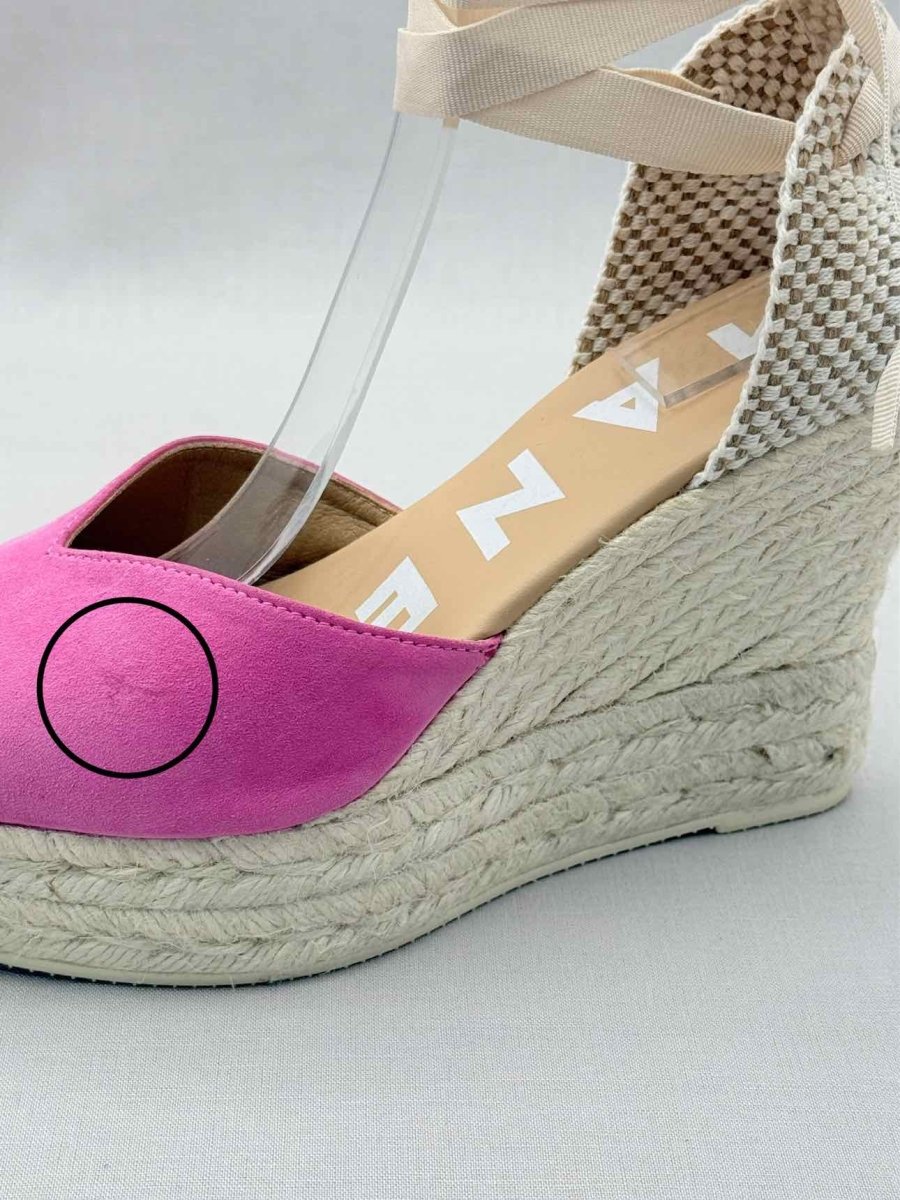 Pre-loved MANEBI Espadrille Pink Size EU 39 Wedges at Reems Closet