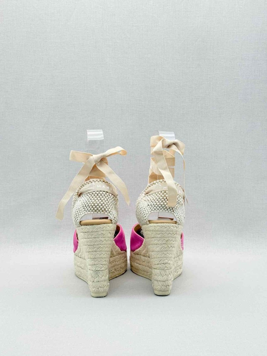 Pre-loved MANEBI Espadrille Pink Size EU 39 Wedges at Reems Closet