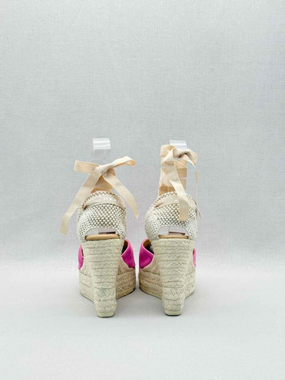 Pre-loved MANEBI Espadrille Pink Size EU 39 Wedges at Reems Closet