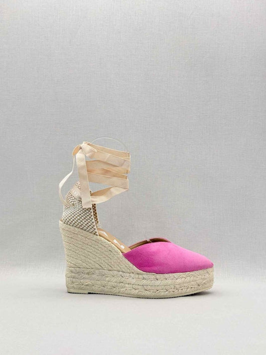 Pre-loved MANEBI Espadrille Pink Size EU 39 Wedges at Reems Closet