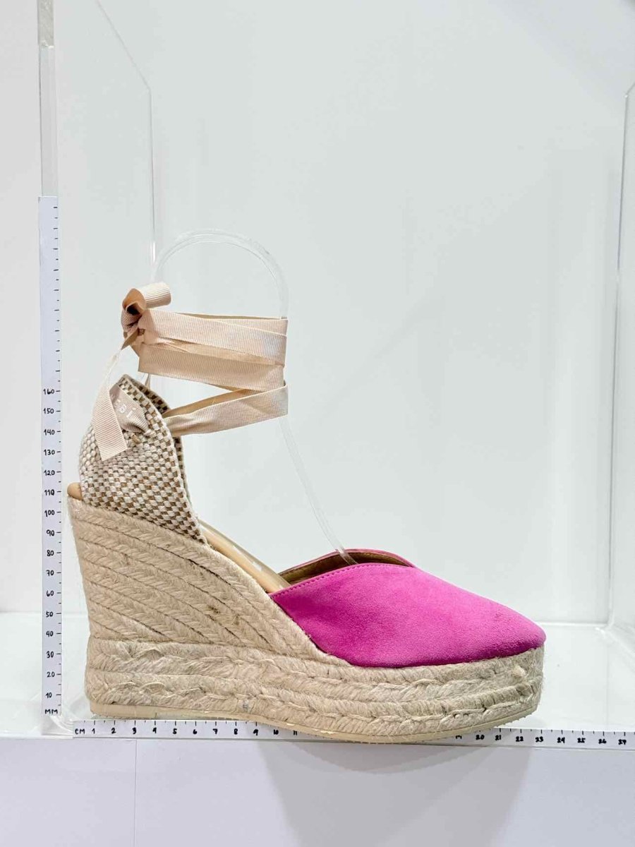 Pre-loved MANEBI Espadrille Pink Size EU 39 Wedges at Reems Closet