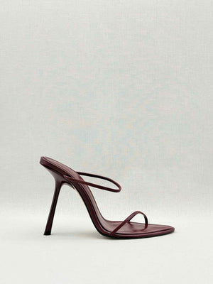 Pre-loved MANGO Burgundy Strappy Size EU 38 Heeled Sandals at Reems Closet