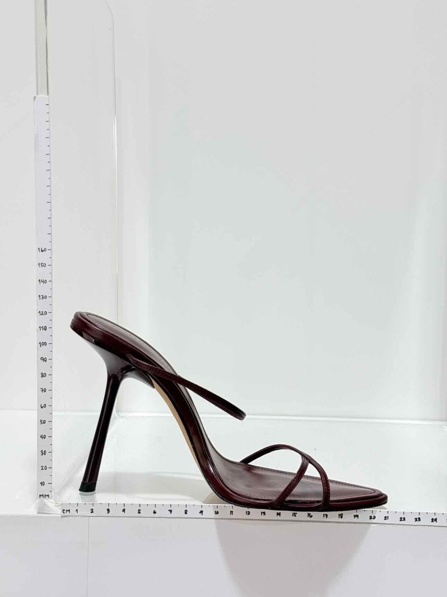 Pre-loved MANGO Burgundy Strappy Size EU 38 Heeled Sandals at Reems Closet