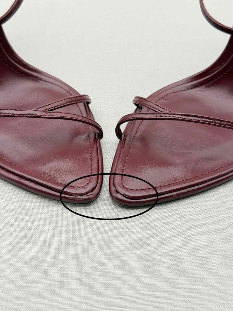 Pre-loved MANGO Burgundy Strappy Size EU 38 Heeled Sandals at Reems Closet