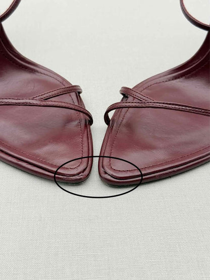 Pre-loved MANGO Burgundy Strappy Size EU 38 Heeled Sandals at Reems Closet