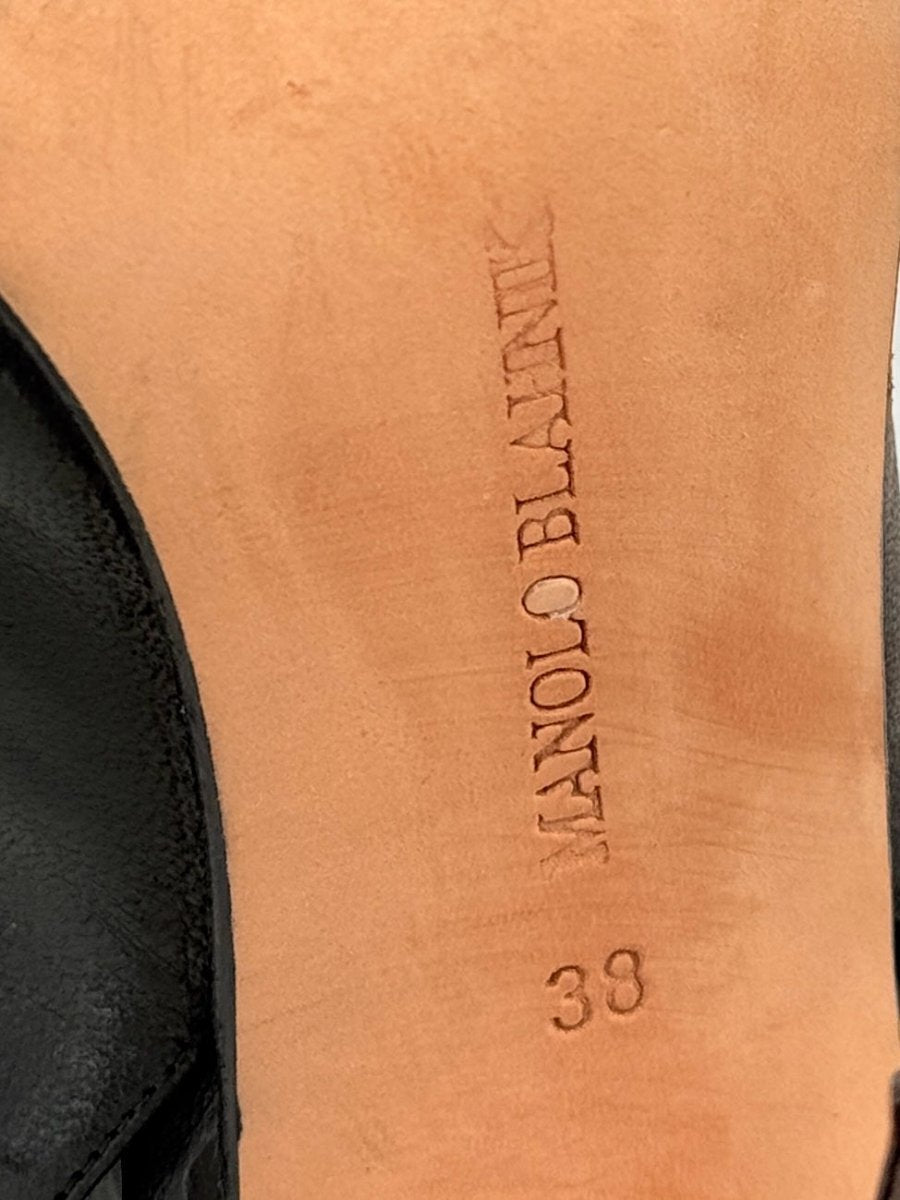 Pre - loved MANOLO BLAHNIK Bellanto Black Size EU 38 Booties at Reems Closet