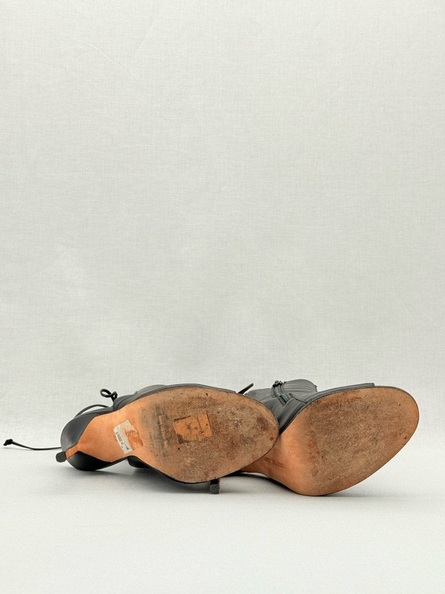 Pre - loved MANOLO BLAHNIK Bellanto Black Size EU 38 Booties at Reems Closet