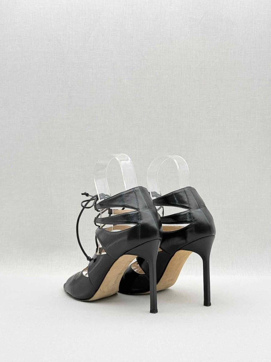 Pre - loved MANOLO BLAHNIK Black Size EU 38.5 Heeled Sandals at Reems Closet