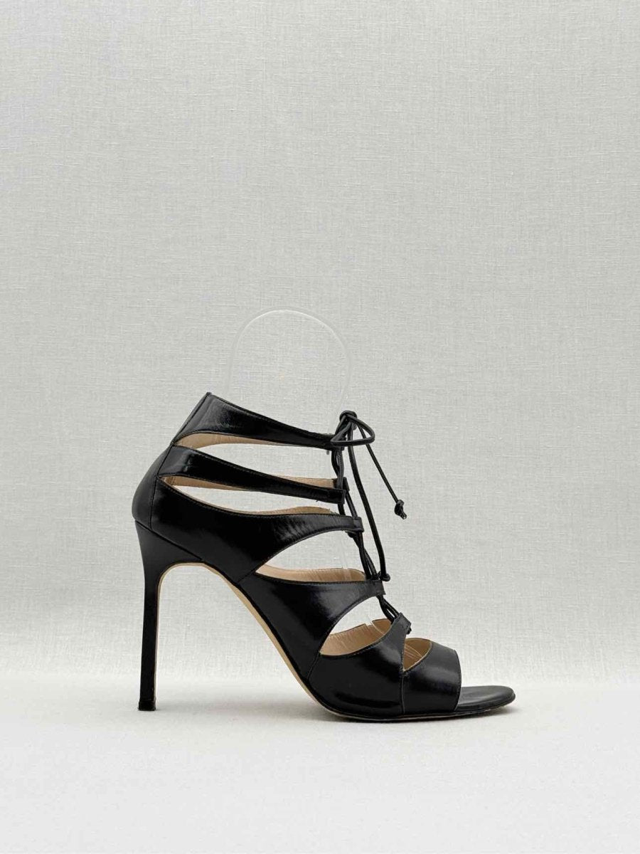 Pre - loved MANOLO BLAHNIK Black Size EU 38.5 Heeled Sandals at Reems Closet