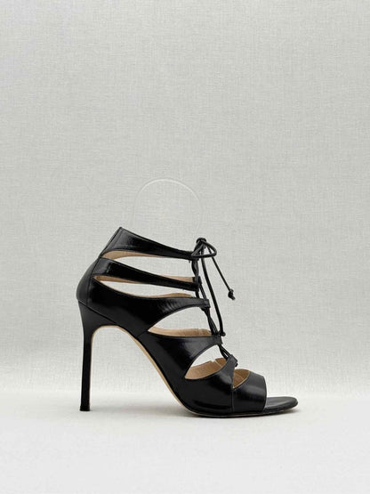 Pre - loved MANOLO BLAHNIK Black Size EU 38.5 Heeled Sandals at Reems Closet