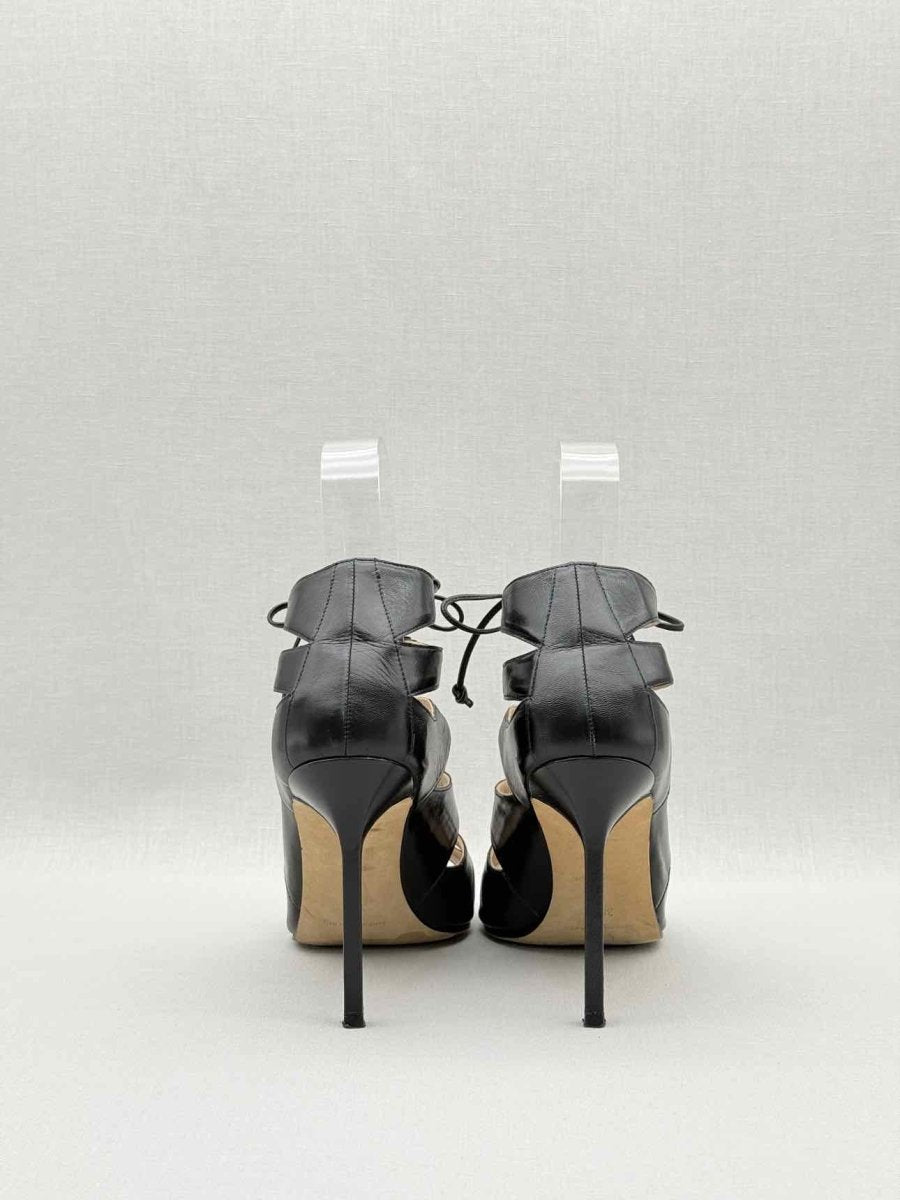 Pre - loved MANOLO BLAHNIK Black Size EU 38.5 Heeled Sandals at Reems Closet
