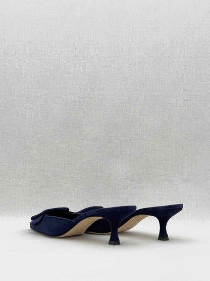 Pre - loved MANOLO BLAHNIK Blue Size EU 39 Mules at Reems Closet