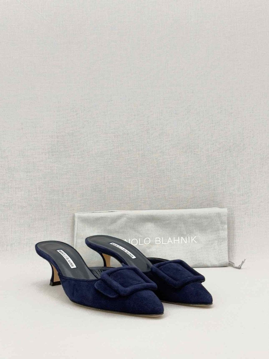 Pre - loved MANOLO BLAHNIK Blue Size EU 39 Mules at Reems Closet