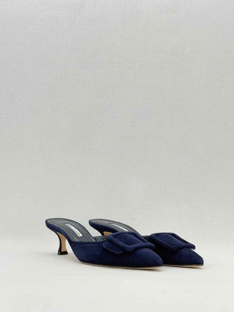Pre - loved MANOLO BLAHNIK Blue Size EU 39 Mules at Reems Closet