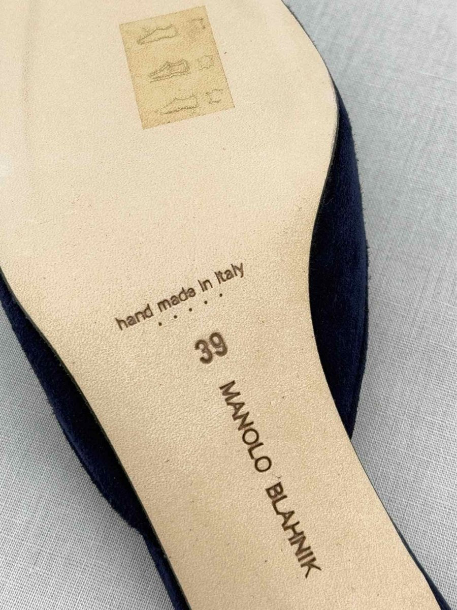 Pre - loved MANOLO BLAHNIK Blue Size EU 39 Mules at Reems Closet