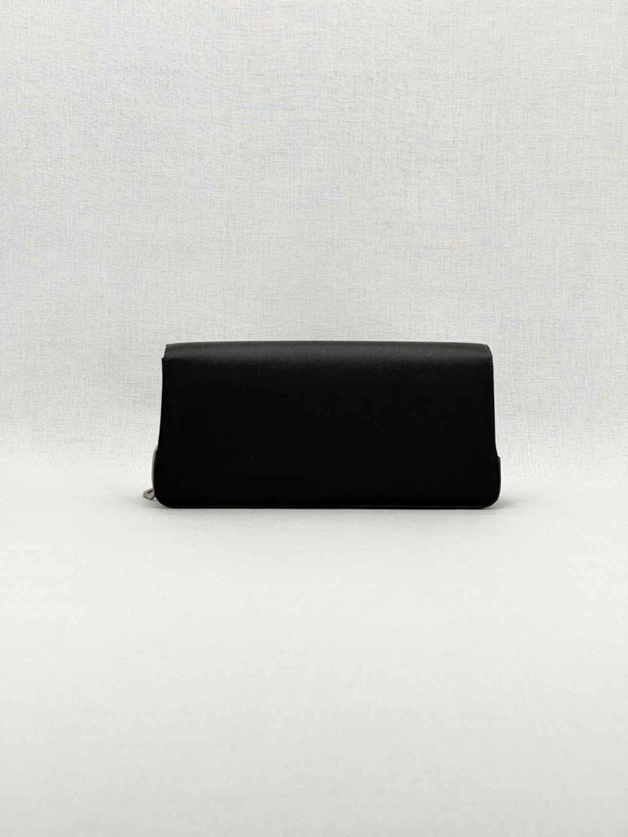 Pre - loved MANOLO BLAHNIK Envelope Black Clutch at Reems Closet