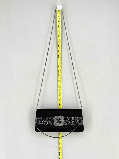 Pre-loved MANOLO BLAHNIK Envelope Black Clutch at Reems Closet