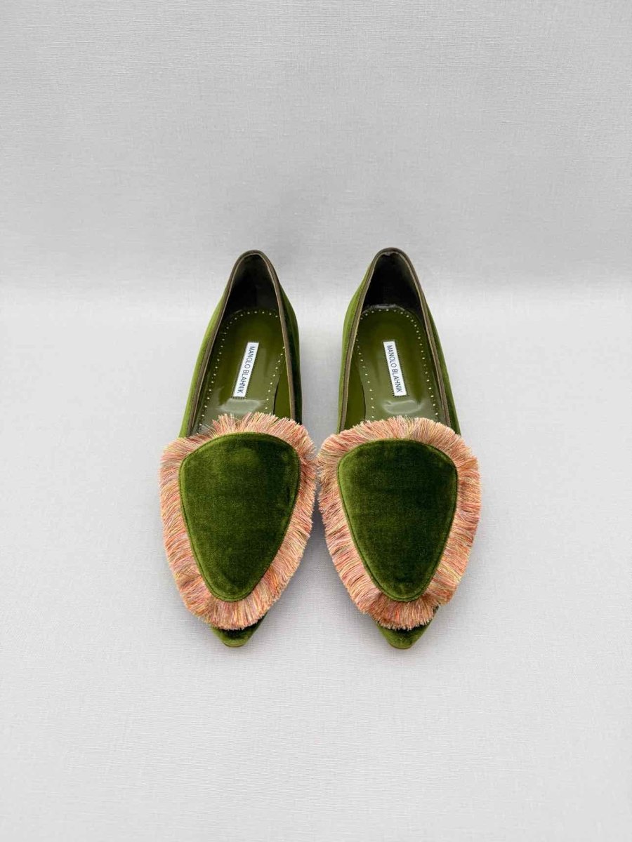 Pre-loved MANOLO BLAHNIK Green Size EU 41.5 Loafers at Reems Closet