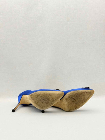 Pre-loved MANOLO BLAHNIK Hangisi Blue Size EU 38.5 Pumps at Reems Closet