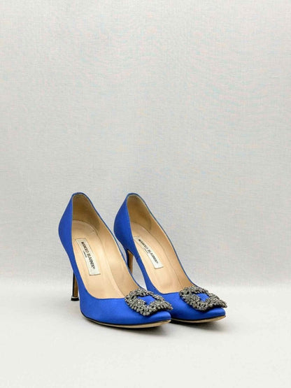 Pre-loved MANOLO BLAHNIK Hangisi Blue Size EU 38.5 Pumps at Reems Closet