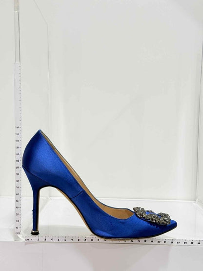 Pre-loved MANOLO BLAHNIK Hangisi Blue Size EU 38.5 Pumps at Reems Closet