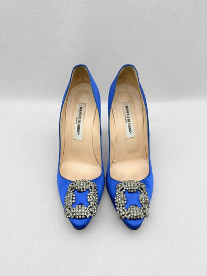 Pre-loved MANOLO BLAHNIK Hangisi Blue Size EU 38.5 Pumps at Reems Closet